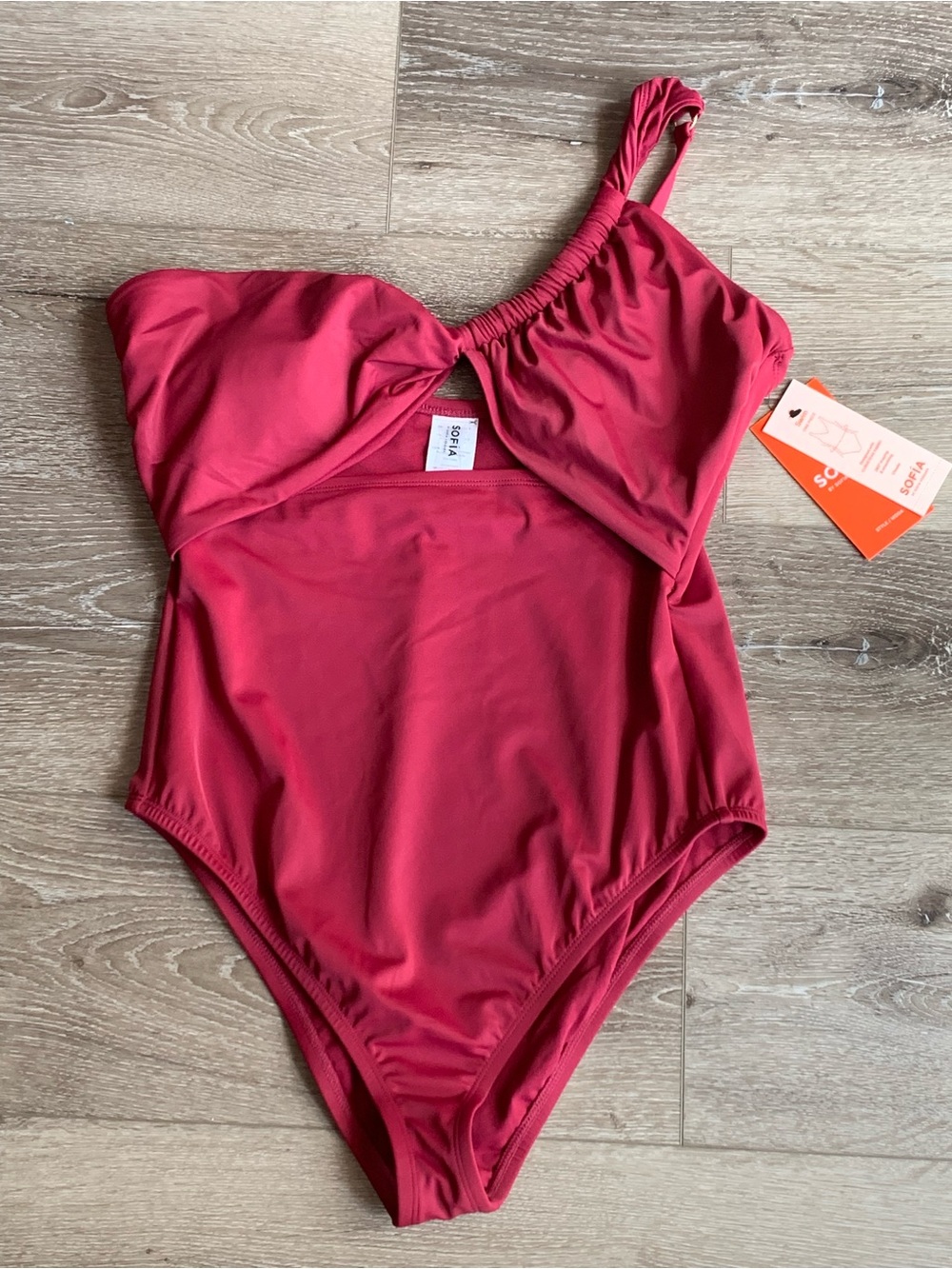 SOFIA by Sofia Vergara One-Piece Swimsuit Burgundy Red Size L